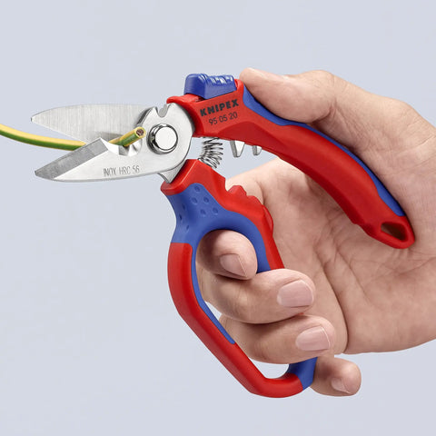 Angled Electricians' Shears For Tight Spaces Six And A Quarter Inch, 45 Degree Offset Design For A Natural Hand Position