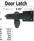 Vintage Black Iron 5.75 Inch Door Latch With Old School Wrought Iron Finish for Doors Gates Closets Cabinets