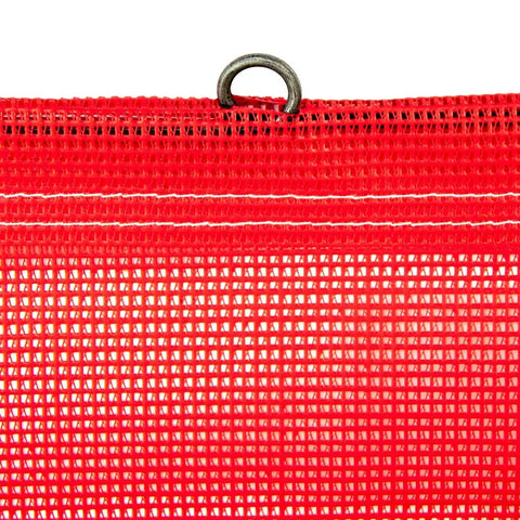 Close-up of red wire loop flag in Heavy Duty Magnet Kit With Wire Loop Flags For Wide Load Hauling Includes Vented Storage Bag Durable Trucking Gear For Secure Loads And Quick Flagging On The Go