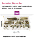 Premium Beefy M6 Socket Head Cap Screws And Barrel Nuts Furniture Repair Kit For Baby Cribs Bunk Beds Woodwork Projects And Home Fixes, 50-piece set in storage box.