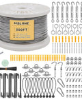 One Eighth Inch Wire Rope Kit With 300 Ft Vinyl Coated Stainless Steel 7x7 Cable For Outdoor String Lights Climbing Plants