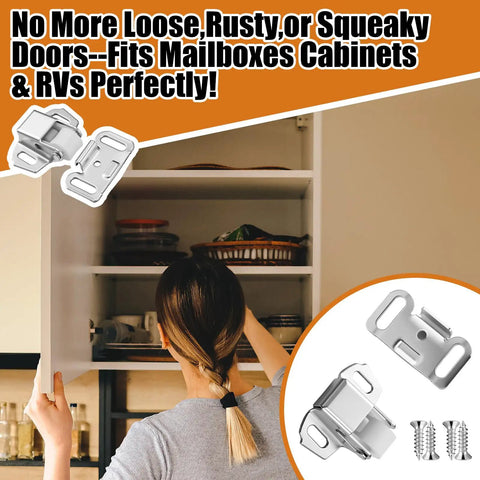 20 Sets Roller Wheel Spring Cabinet Door Catch Latch Kit with Screws for Cabinets, Furniture, Closets, RVs, and Mobile Homes
