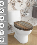 Toilet Seat Elongated Resin for Bathroom, wooden design, fits most toilets, easy to install and clean.