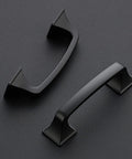 30 Pack Solid 3 Inch Center To Center Square Arch Cabinet Pulls Matte Black, two displayed on a surface