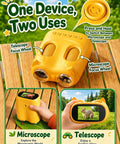 2 In 1 Digital Kids Microscope And Telescope With 2 Inch LCD Screen, 1000X Magnification For Bug Exploration And Nature Discovery, 10X Telescope For Distant Views Of Plants And Birds, Fun STEM Toy For Curious Explorers, yellow handheld device