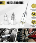 Mini Grease Gun Kit With 4500 PSI Power, Garage Ready Upgraded Double Handle 6 Jaw Locking Coupler, needle nozzle in use