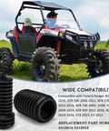 Beefy Steering Rack Boot Replacement For Ranger UTV Fits Polaris Ranger RZR 400 500 570 700 800 900 1000 Two Pack Replaces 5412012 5412013 Durable Dust Seal Boot With Easy Install And Wide Compatibility For Off Road Rides shown with a red off-road vehicle.