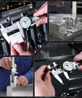 Dial Caliper Measuring Tool With Six Inch Range And Pro Grade Precision To 0.001 Inch (0.03 mm), Dual Reading Display For Industrial, Mechanical, Woodworking And DIY Projects, Reliable, Durable And Easy To Read used on metal parts