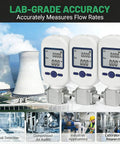 Portable Gas Mass Flow Meter Tester With Pro Grade Precision For Air Nitrogen And Oxygen On The Go Handheld Flow Rate Meter 0 To 250 Liters Per Minute MF5712 with lab applications and industrial use scenes