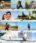 Variable ND Filters 2 To 32 And 64 To 512 Set For DJI Osmo Pocket 3 And Pocket 4 And Xtra Muse Action Cams With Limited Stops Plus 2 Screen Protectors chart displaying different ND filter levels with various sunlight conditions