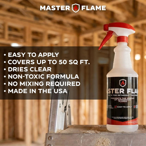 Fire Retardant Spray For Wood Fabric Upholstery And More, Non Toxic Clear Drying Coating That Meets NFPA 701 And ASTM E84 Standards