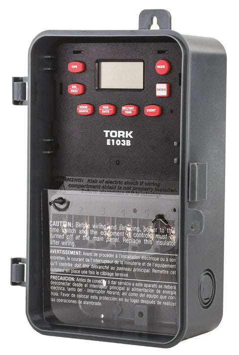All Day Auto 24 Hour Time Switch With Digital Display, One Channel DPST Dry Contact, 120-277 VAC Input in Noryl case