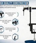 Heavy Duty Rotary Fly Tying Vise With Sturdy Bench Clamp And Smooth Adjustable Tension Built Tough For Daily Workshop Grind