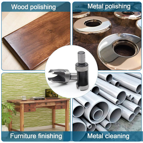 Top Tier 8 Piece Hardwood Plug Cutter Bit Set Features Standard And Four Tooth Chamfered Heads For Smooth Joint Repairs Made From Heavy Duty Carbon Steel, for wood and metal finishing tasks.