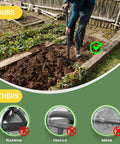 Person using Heavy Duty Small Shovel For Digging With Long 43 Inch Handle Workhorse Tool in a garden bed