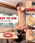 Image showing Top Tier 78 Inch Flexible Router Template For Woodworking Precision Curve Bending Strip with edge guide being used.