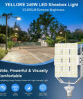 240W LED Parking Lot Retrofit Kit Ultra Bright 34800 Lumen 5000K Street Area Lighting AC100277V E39 Base ETL Listed