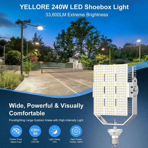240W LED Parking Lot Retrofit Kit Ultra Bright 34800 Lumen 5000K Street Area Lighting AC100277V E39 Base ETL Listed