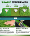 Close-up of Tri-Turf mat for All In One Golf Practice Net Set 10 By 7 Foot With Tri Turf Mat, showing fairway, rough, tee turf sections.