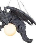 Night Fury Dragon Gothic Hanging Light Fixture Chandelier That Looks Epic In Any Dungeon 360 Degree Illumination with dragon shape