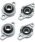 Moicstiy KFL001 flanged pillow block bearing, 12 mm bore, zinc alloy, self-aligning, 4 pcs