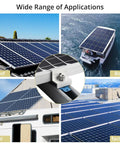 Solar Panel End Clamp Pack Of 20 For Standard Unistrut 30mm 35mm Aluminum Silver with 304 Stainless Steel Screws on various surfaces.