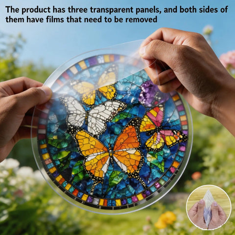 Butterfly Suncatcher Puzzle Kit With 83 Pieces For Doors Garden And Windows UV Printed Acrylic Double Sided Light Transmission
