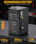 Rechargeable battery box for Heavy Duty 165 Ft Self Leveling Sewer Camera with 4500mAh capacity and indicator lights.