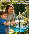 Hanging Solar Bird Bath Fountain With Glass Bowl Outdoor Garden Water Feature No Wiring Solar Pump Direct Sun Activated