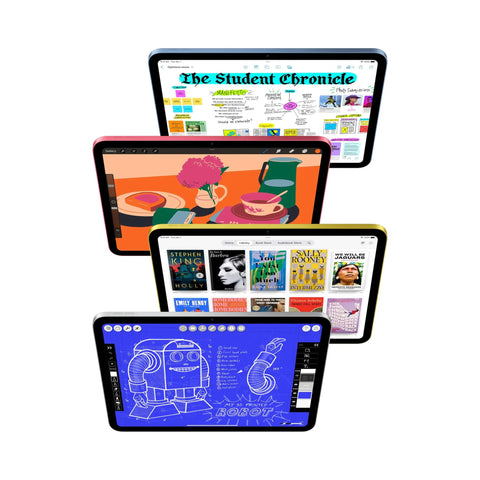 11 Inch iPad With A16 Chip, Liquid Retina Display, 128GB Storage, WiFi 6, displaying diverse apps on screen, Silver.