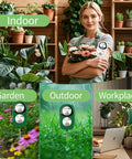 2-In-1 Soil Moisture And pH Test Kit With Dual Dial Meter for Plants, used in garden, outdoor, indoor, and workplace settings.