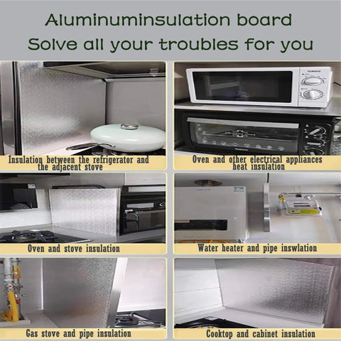 Self-Adhesive Magnetic Insulation Mat For Fridge And Kitchen Appliances, Heat Shield And Thermal Protection Board, in various installations