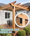 Beefy Heavy Duty L Corner Brackets 6x6 Inch 2 Pack Black Steel Shelf Supports used in a wooden pergola construction