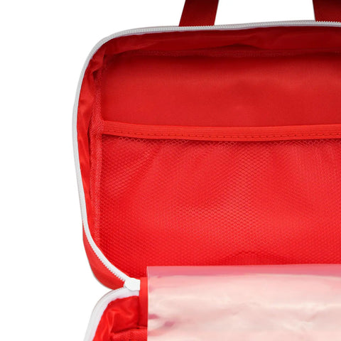 Compact First Aid Kit Bag For Home Travel Camping And Car, Emergency Medical Pouch With Multiple Compartments, interior view
