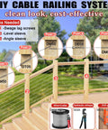 DIY cable railing system with Marine Grade Stainless Steel Cable For Deck Railing And Fence Systems, 220 Feet Long.