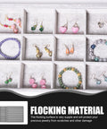 Soft Velvet Jewelry Organizer Tray With Deep Compartments And Ring Holder For Diy Bracelet Making Bead Display Rack two-piece tray with assorted earrings and bracelets.