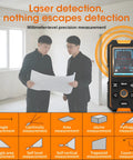 Stud Finder Wall Scanner All In One Handy 5 In 1 With Wood Stud Cable Metal Detection And Laser Distance LCD Display And Voice Alerts Smart Sensor Digital Level 40M Range, digital wall scanner