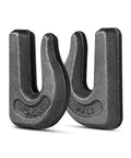 6-Pack Three Eighths Inch Weld-On Forged Clevis Grab Chain Hooks Set Heavy Duty Grade 70 Utility Hooks two hooks close-up