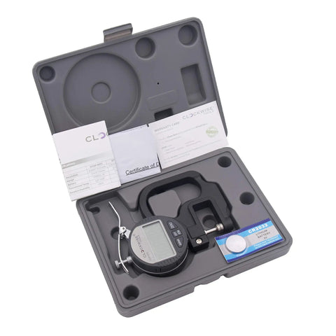 Digital Thickness Gauge DTGR-0055 0-0.4 Inch 10mm With 0.0005 Inch 0.01 mm Resolution, Dual Unit Conversion, No-Fuss Big LCD 1.6 Inch By 0.7 Inch, Auto Off, Built For Soft Materials Like Paper Leather Film Fabric Rubber