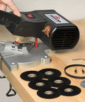 Mini Miter Cut Off Saw For Hobby Crafts And Model Making Cuts Wood Plastic Aluminum Brass Up To One Half Inch on table