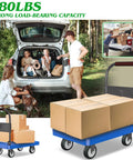 Beefy Heavy Duty Foldable Platform Cart with 880 lb capacity, 360 degree swivel wheels, steel supports loaded with boxes