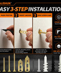 Easy 3-step installation of Do It All Drywall Anchors and Screws Kit 186 Piece Self Drilling Wall Anchor Assortment with Metal Expansion Plates Nylon Anchors and Flat Head Cement Screws for Picture Hanging Shelves and Wall Decor