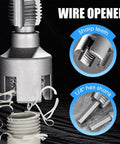 Close-up of three-piece internal and external pipe threading tool set showcasing sharp teeth and hex shank for 1/2 to 1 inch PVC pipes.
