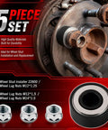 Heavy Duty Wheel Stud Installer Kit With 3 Type Hex Lug Nuts For Fast Car Repair OEM Standard Tool To Install New Auto Parts Safely Without Stripping Threads. 5-piece set with wheel stud and M12/M14 lug nuts on brake hub