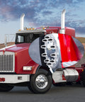 33mm Push On Lug Nut Covers 60 Pack For Truck Wheels, Chrome Plastic Bullet Style Caps on semi truck wheel close-up