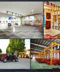 Compact Electric Forklift Truck One To Two Point Five Ton Capacity in showroom with awards and machinery.