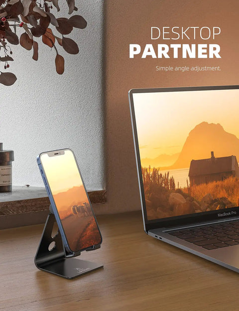 Go-To Adjustable Phone Stand For Desk Universal Cradle Dock For 4-8 Inch Smartphones Including iPhone 17 Through 12 And More