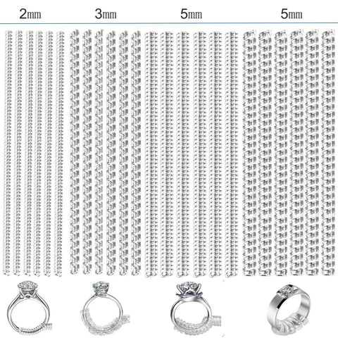 24 Pack Ring Size Adjusters For Loose Rings 4 Sizes Invisible Spiral Transparent Silicone Ring Guards Clip Tighteners