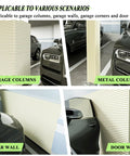 Premium Nbr Foam Garage Wall Protectors Crash Proof Car Door Bumper Saver Strips on garage columns and walls, khaki color.