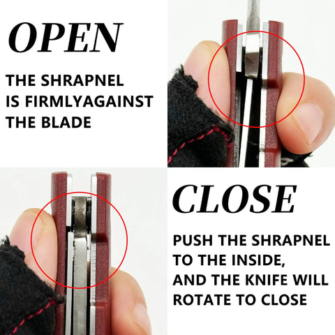 Folding Knife With 3.8 Inch Curved Clip Point Blade For Grab And Go Everyday Carry, High Carbon Stainless Steel, Ball Bearing Pivot, Slim 0.58 Inch Thick, Lightweight 1.76 Oz, Leather Sheath, Gentleman's EDC For Daily Tasks And Food Prep, close-up lock mechanism